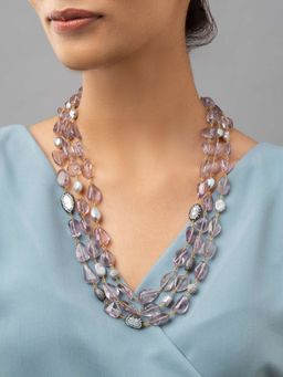 Joules By Radhika - Purple Beads Necklace