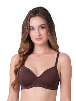 Van Heusen - Women Solid Anti Bacterial Wireless Full Coverage Padded Bra Brown