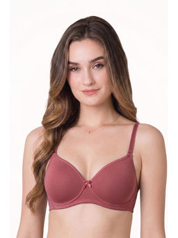Van Heusen - Women Solid Anti Bacterial Wireless Full Coverage Padded Bra Mauve