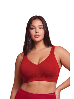 Van Heusen Woman Lingerie and Athleisure - Van Heusen Women Wireless & Non Padded Minimizer Bra - Persian Red