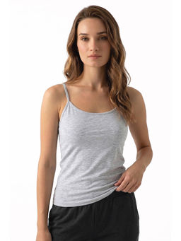 Van Heusen Woman Lingerie and Athleisure - Van Heusen Women Antibacterial & Colour Fresh Spaghetti - Light Grey Melange
