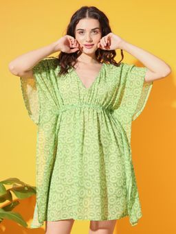 Tandul - Womens Kiwi Printed Kaftan Dress