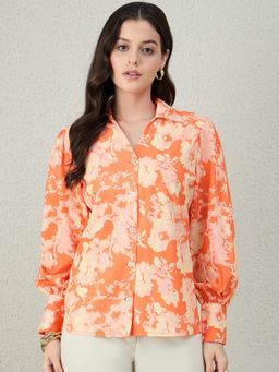 Kibo - Womens Western Wear Orange Shirt