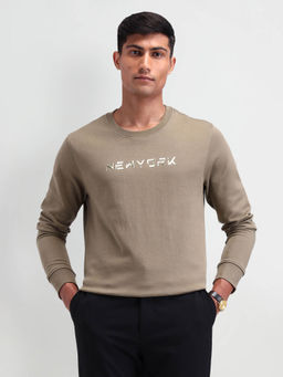Arrow Newyork - Men Brown Printed Sweatshirt