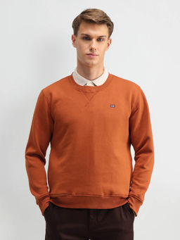 Arrow Sports - Men Rust Solid Sweatshirt