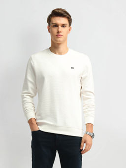 Arrow Sports - Men Off White Self Design Sweatshirt