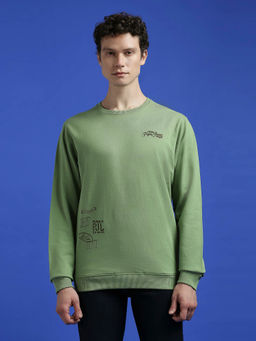 Pepe Jeans - Green Graphic Print Full Sleeve Sweatshirt