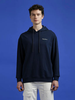 Pepe Jeans - Navy Back Print Full Sleeve Hooded Sweatshirt