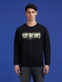Pepe Jeans - Black Graphic Print Full Sleeve Sweatshirt