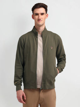 U.S. Polo Assn. Denim Co. - Men Olive Textured Sweatshirt