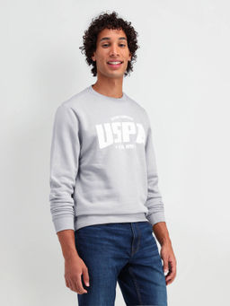U.S. Polo Assn. Denim Co. - Men Grey Typography Sweatshirt