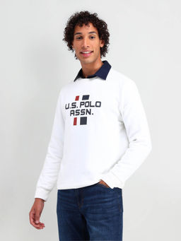 U.S. Polo Assn. Denim Co. - Men White Typography Sweatshirt