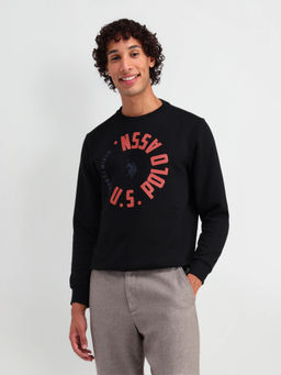 U.S. Polo Assn. Denim Co. - Men Black Typography Sweatshirt