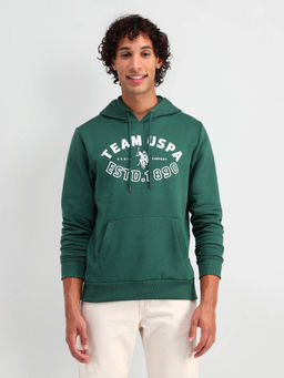 U.S. Polo Assn. Denim Co. - Men Green Typography Sweatshirt