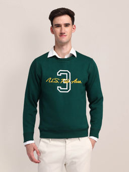 U.S. POLO ASSN. - Men Green Printed Sweatshirt