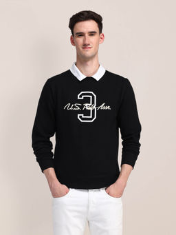 U.S. POLO ASSN. - Men Black Printed Sweatshirt