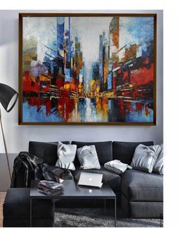 The Art House - Abstract Painting Multicolor (40X30 Inches)