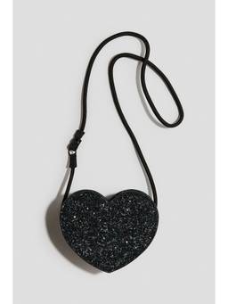 H&M - Girls Black Heart-Shaped Crossbody Bag