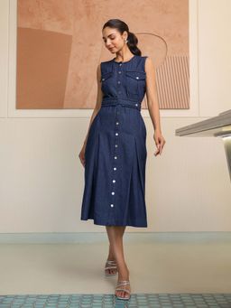 B'Infinite - Navy Blue Denim Dress