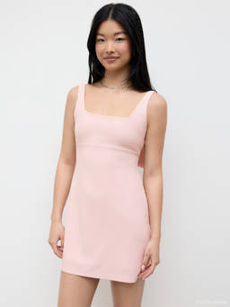 Cider - Polly Pocket X Women's Bow Back Square Neck Mini Dress Pink