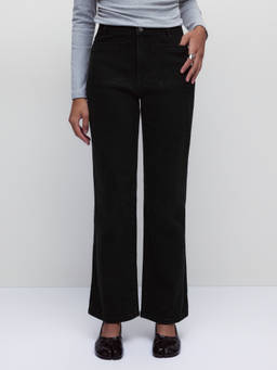 Cider - Washed Women's Mid-Rise Stretch Straight-Leg Jeans Black