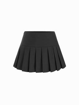 Cider - Women's Low Rise Pleated Mini Skirt Black