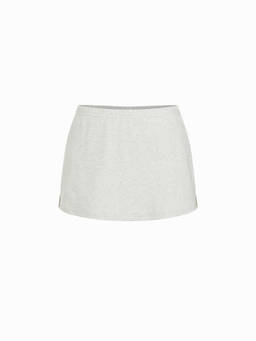 Cider - Cotton Blend Women’s Low-Rise Side Slit Mini Skirt Grey