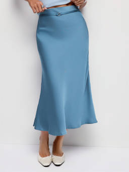 Cider - Satin Women's Low Rise Mermaid Maxi Skirt Blue
