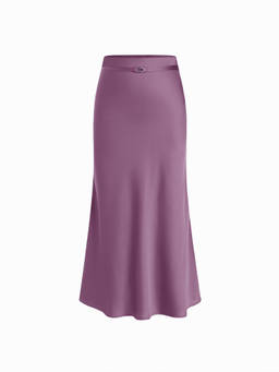 Cider - Satin Women's Low-Rise Mermaid Maxi Skirt Purple