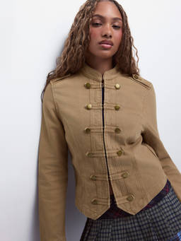 Cider - Military Women's Regular Fit Zipper Jacket Khaki