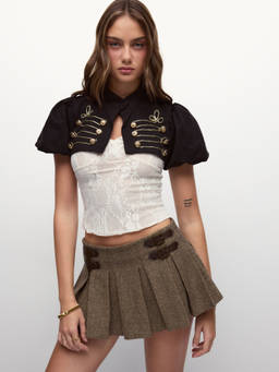 Cider - Across The Hall Women’s Pleated Mini Skirt Khaki