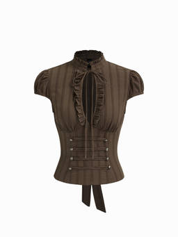 Cider - There Will Be Rumors Women Tie-Up Ruffled Corset Top Brown