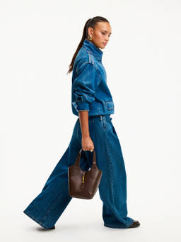 Cider - Rules Denim Women's High-Waist Wide-Leg Trousers Indigo