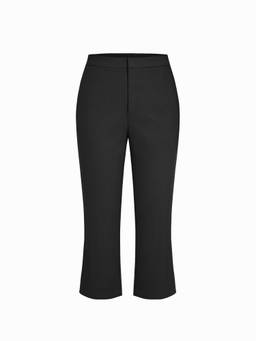 Cider - Women's Mid-Rise Split Hem Flared Capris Black