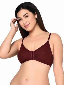 Bodycare - Women's Polycotton Front Open Wirefree Non Padded Bra for Women