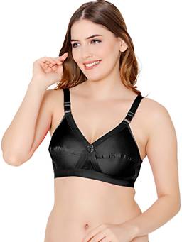 Bodycare - Women's Cotton Satin Lycra Wirefree Non Padded Bra for Women