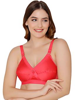 Bodycare - Women's Cotton Satin Lycra Wirefree Non Padded Bra for Women