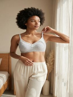 Mieora - Grey Cotton Seamless Bra
