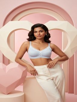 Mieora - Blue Cotton Seamless Bra