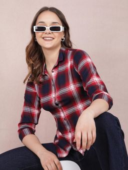 CRIMSOUNE CLUB - Womens Red Checked Shirt