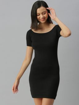 SHOWOFF - Women Solid Black Bodycon Dress