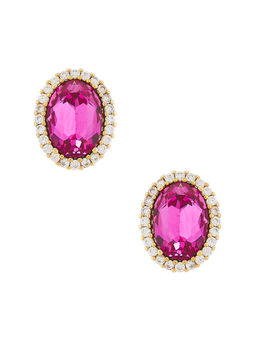 Anton Heunis - Omega Clasp Women's Crystal Stud Earrings Pink