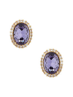 Anton Heunis - Women's Oval Crystal Stud Earrings Lilac