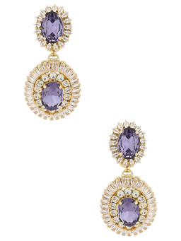 Anton Heunis - Women's Oval Disc Chandelier Drop Earrings Purple