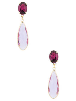 Anton Heunis - Omega Clasp Women's Gemstone Drop Earrings Purple