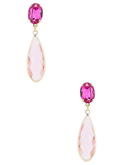 Anton Heunis - Omega Clasp Women's Gemstone Drop Earrings Pink