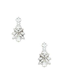 Anton Heunis - Pixel Women's Crystal Leaf Pendant Drop Earrings Silver