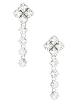 Anton Heunis - Omega Clasp Women's Crystal Embellished Drop Earrings Silver