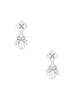 Anton Heunis - Omega Clasp Women's Crystal Drop Statement Earrings Silver