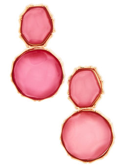 Amber Sceats - Prague Women's Gold-Tone Pink Stone Drops & Danglers Earrings Pink